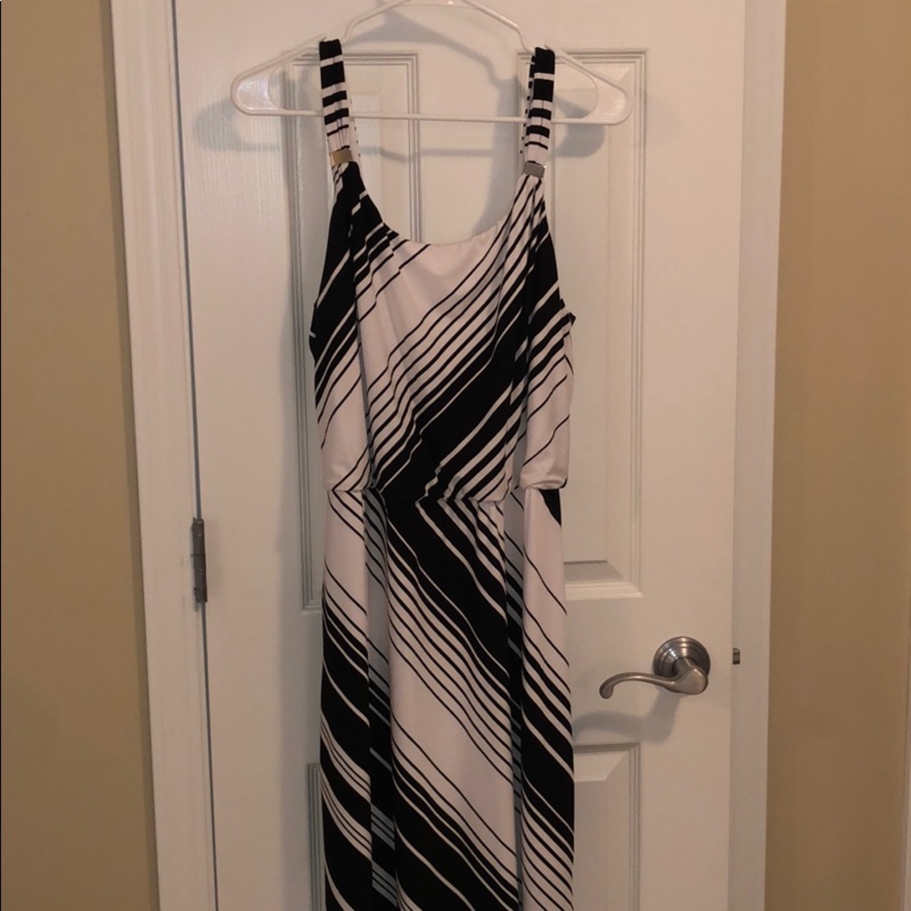 White House Black Market- Black + White Maxidress